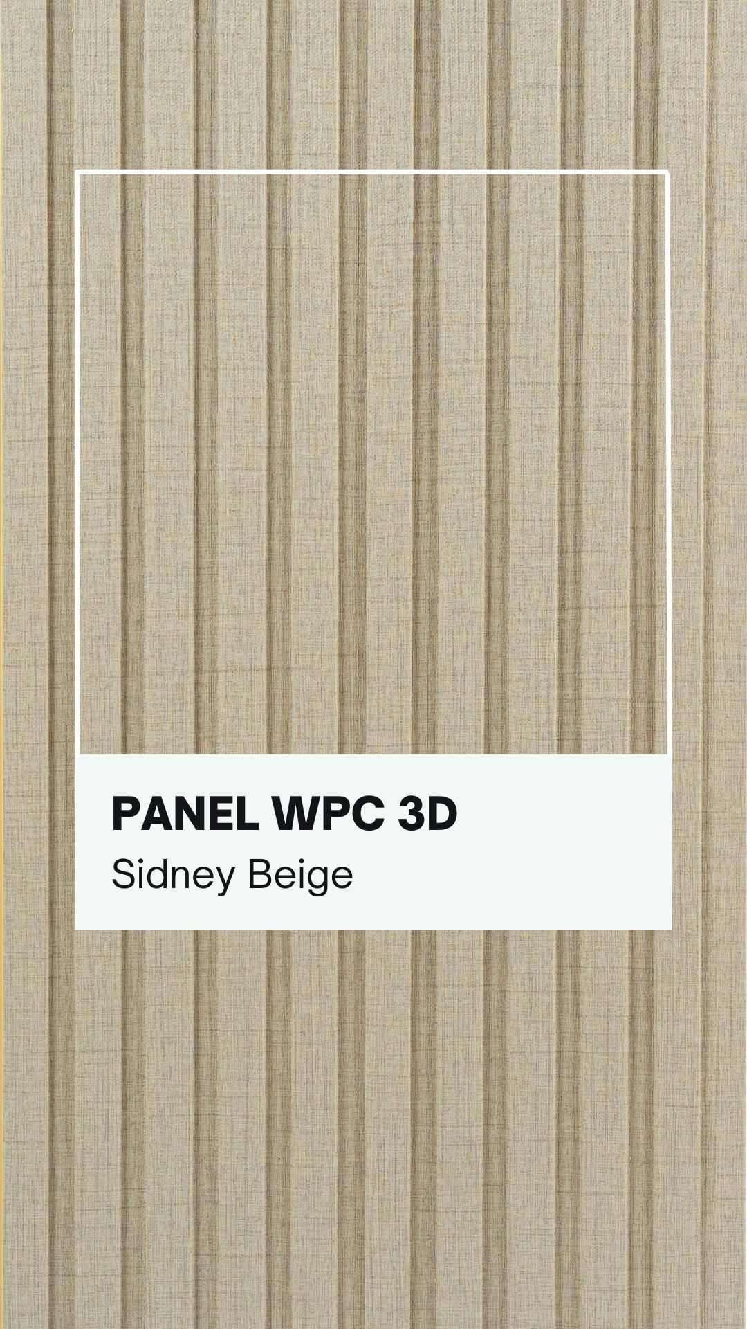 Panel Decorativo WPC 3d tipo tela Sindey beige, para muro interior